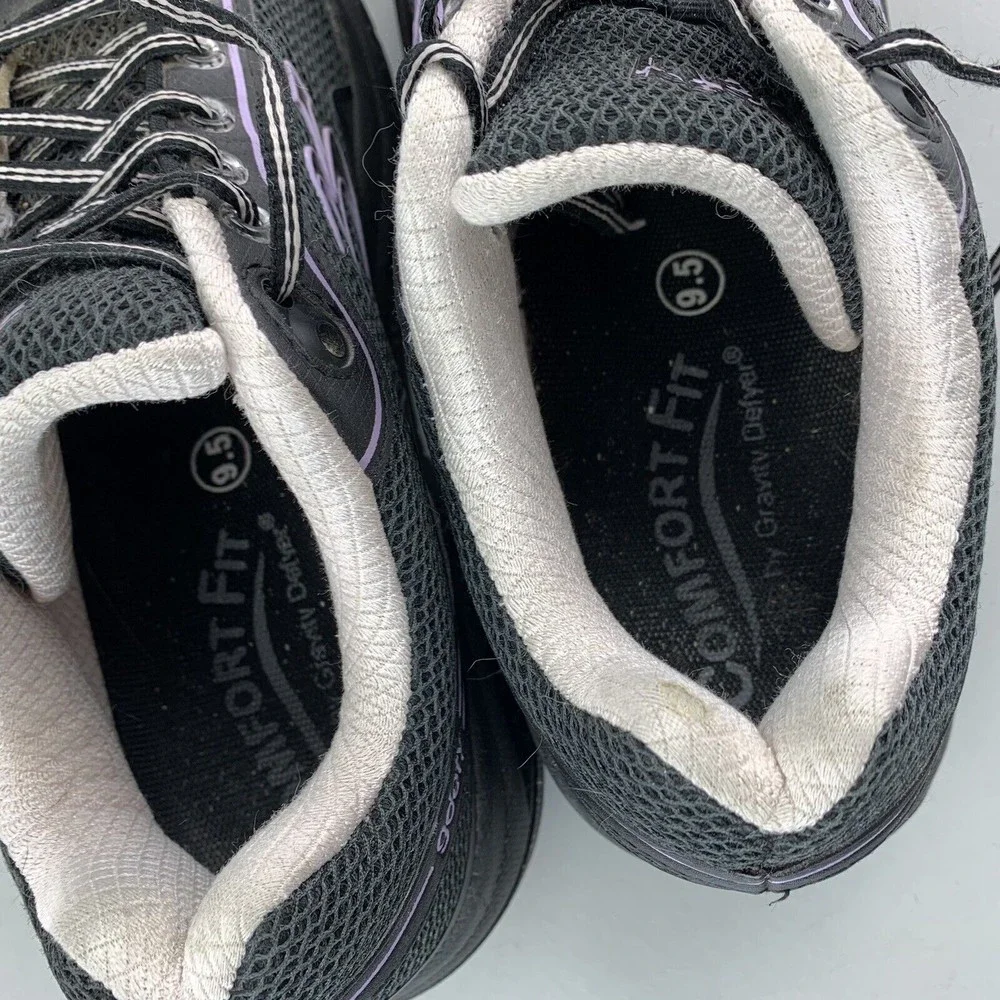 Gdefy Gravity Defyer Mighty Walk Womens Sz 9.5 Black Verso Shock Athletic Shoes
